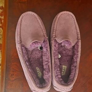 UGG Purple Slippers with Soft Suede-Like Material